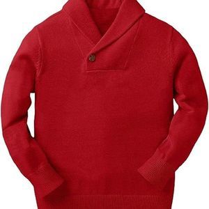 Toddler Baby Boys Girls Sweater Shawl-Collar V Neck Pullover Sweaters